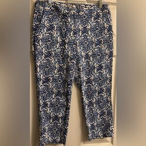 Milly Blue and White Floral Trousers 10
